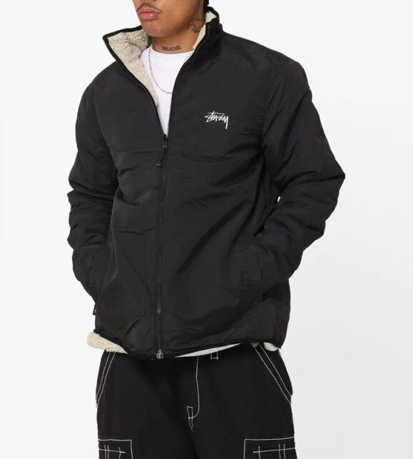 Stussy 8 Ball Sherpa Reversible Jacket | Natural | Medium