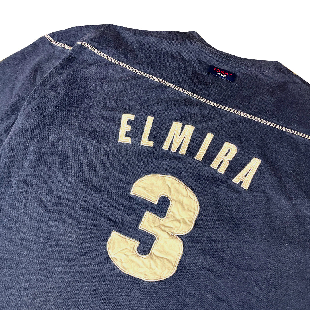 Vintage Tommy Jeans 'Elmira' Varsity Crewneck | Large | Navy Blue