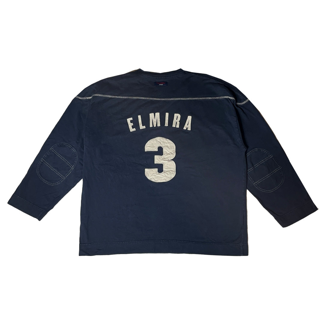 Vintage Tommy Jeans 'Elmira' Varsity Crewneck | Large | Navy Blue