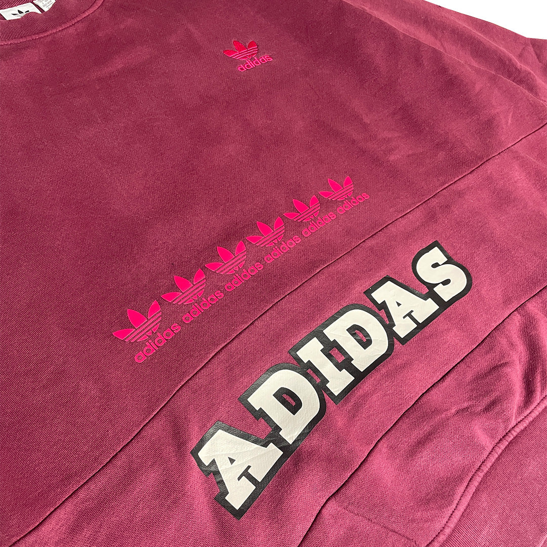 Women's Adidas Originals Trefoil Logo Play Sweater | Victory Crimson | UK 14
