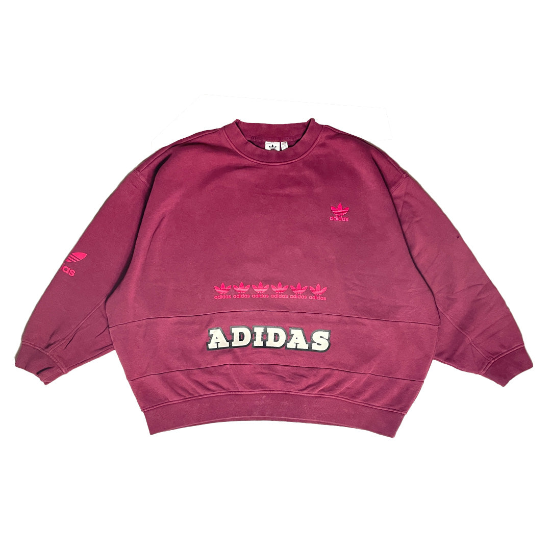 Women's Adidas Originals Trefoil Logo Play Sweater | Victory Crimson | UK 14