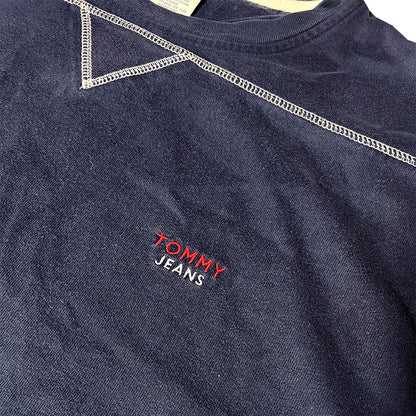 Vintage Tommy Jeans 'Elmira' Varsity Crewneck | Large | Navy Blue