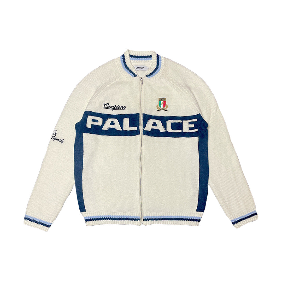 Palace 'Cycle Knit' Zip-Up Fleece | Medium | White
