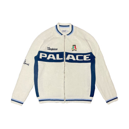 Palace 'Cycle Knit' Zip-Up Fleece | Medium | White