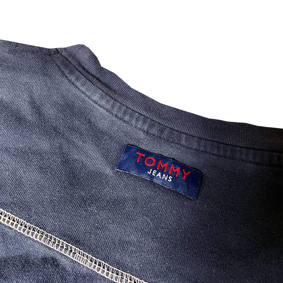 Vintage Tommy Jeans 'Elmira' Varsity Crewneck | Large | Navy Blue