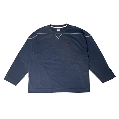 Vintage Tommy Jeans 'Elmira' Varsity Crewneck | Large | Navy Blue